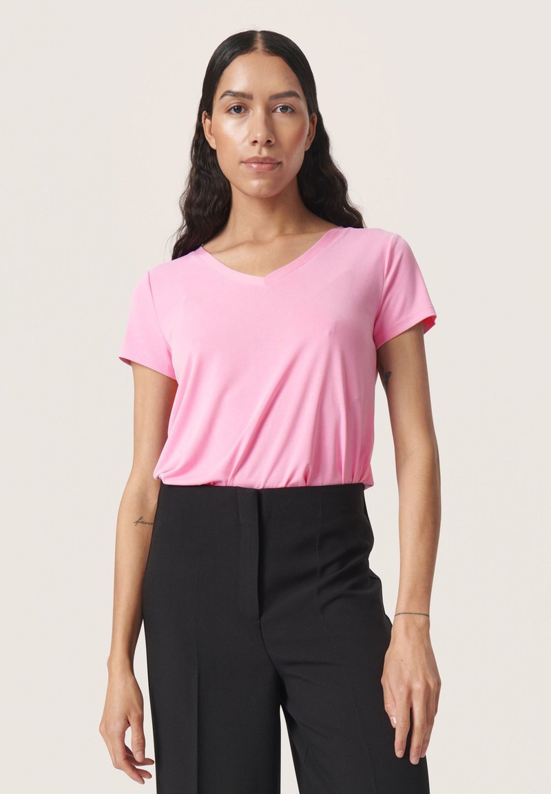 Soaked in Luxury COLUMBINE V-NECK - Jednoduché tričko - pastel lavender