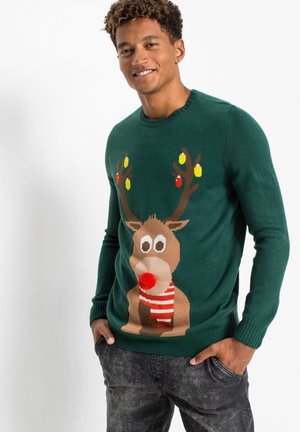 MIT WEIHNACHTSMOTIV - Pullover - green