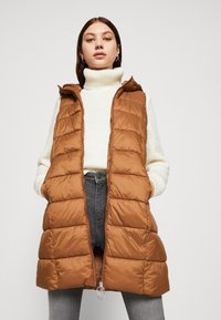 JDY JDYZULU LONG HOOD NEW - Strukirani kaput - toasted coconut