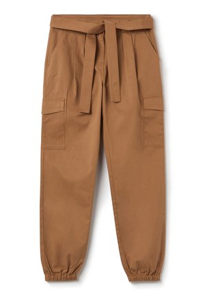 WITH A BELT - Cargo trousers - tobacco brown