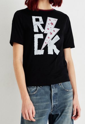 T-shirt med print - black