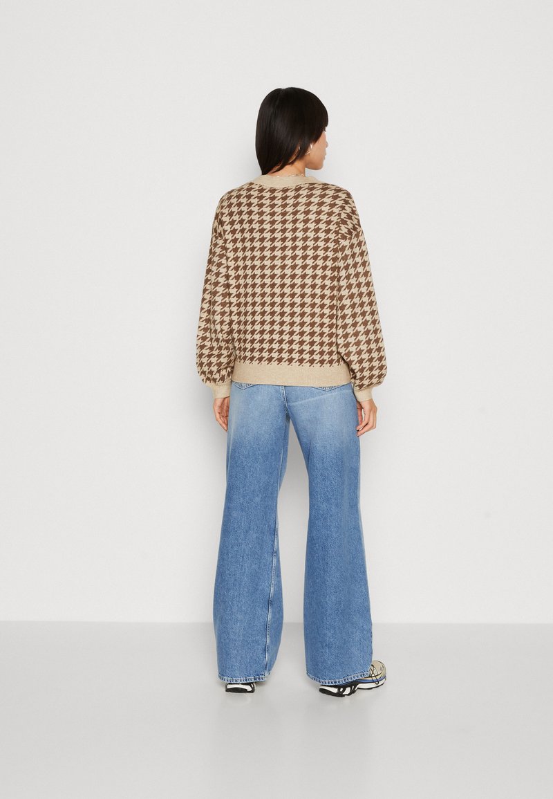 VILA VIRIL HOUNDSTOOTH - Pullover - natural melange/beige - ZALANDO.FR