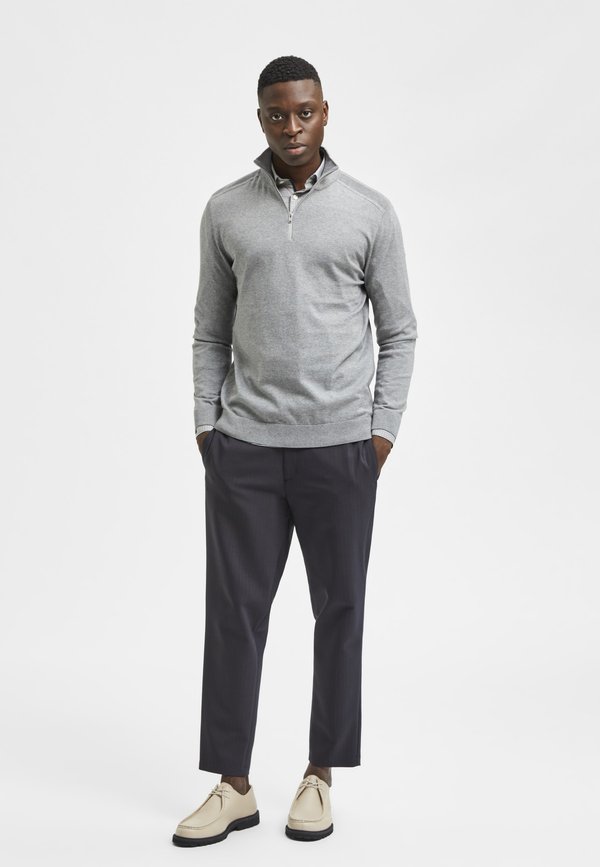 SLHBERG HALF ZIP NOOS - Jumper - egret melange3