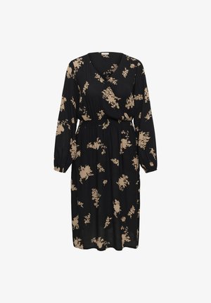 Kaffe Curve, KCJENNA LONG SLEEVE - Robe de jour - black brown flower print