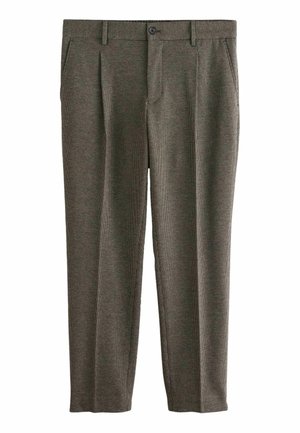 REGULAR FIT -  SMART ELASTICATED BACK TEXTURED   - Trousers - brown