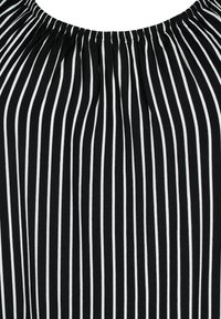 Zizzi WITH SHORT SLEEVES - Bluza - black white stripe