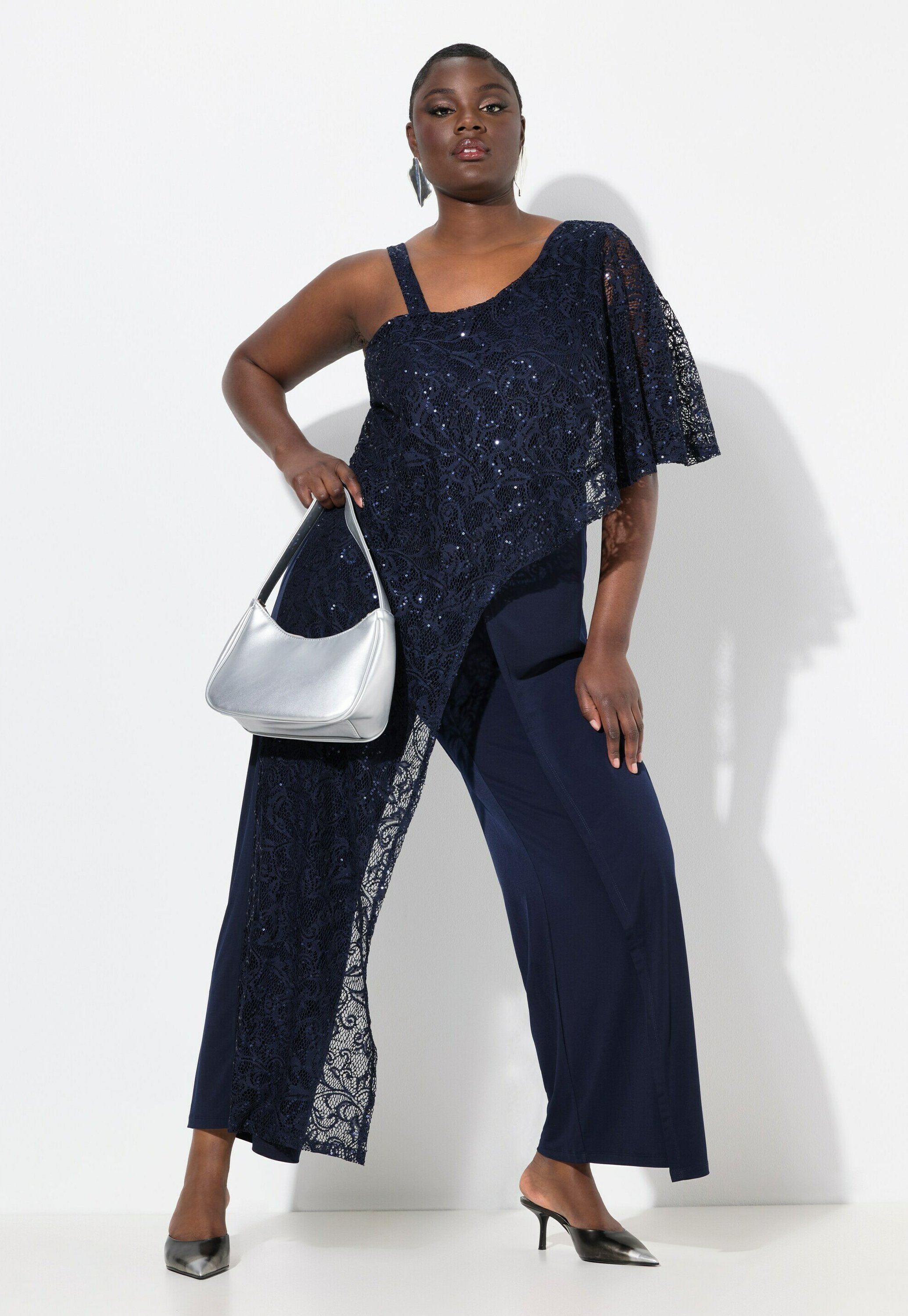 【Andequal】ribbon shoulder combinaison S Ulla Popken ASYMMETRIC PANEL - Combinaison - marine/bleu marine