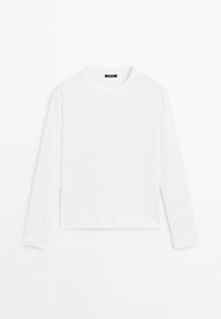 Massimo Dutti INTERLOCK LONG SLEEVE - Top s dlouhým rukávem - white