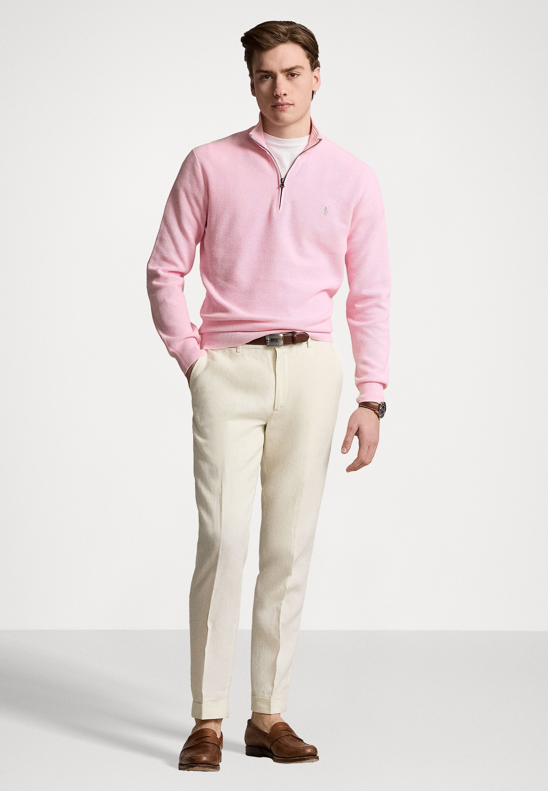 Polo Ralph Lauren MESH KNIT COTTON QUARTER-ZIP SWEATER