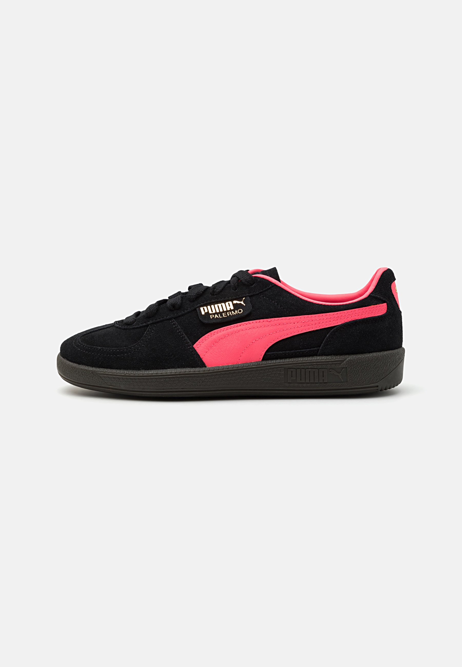 Puma PALERMO - Trainers - black/sunset glow/black - Zalando
