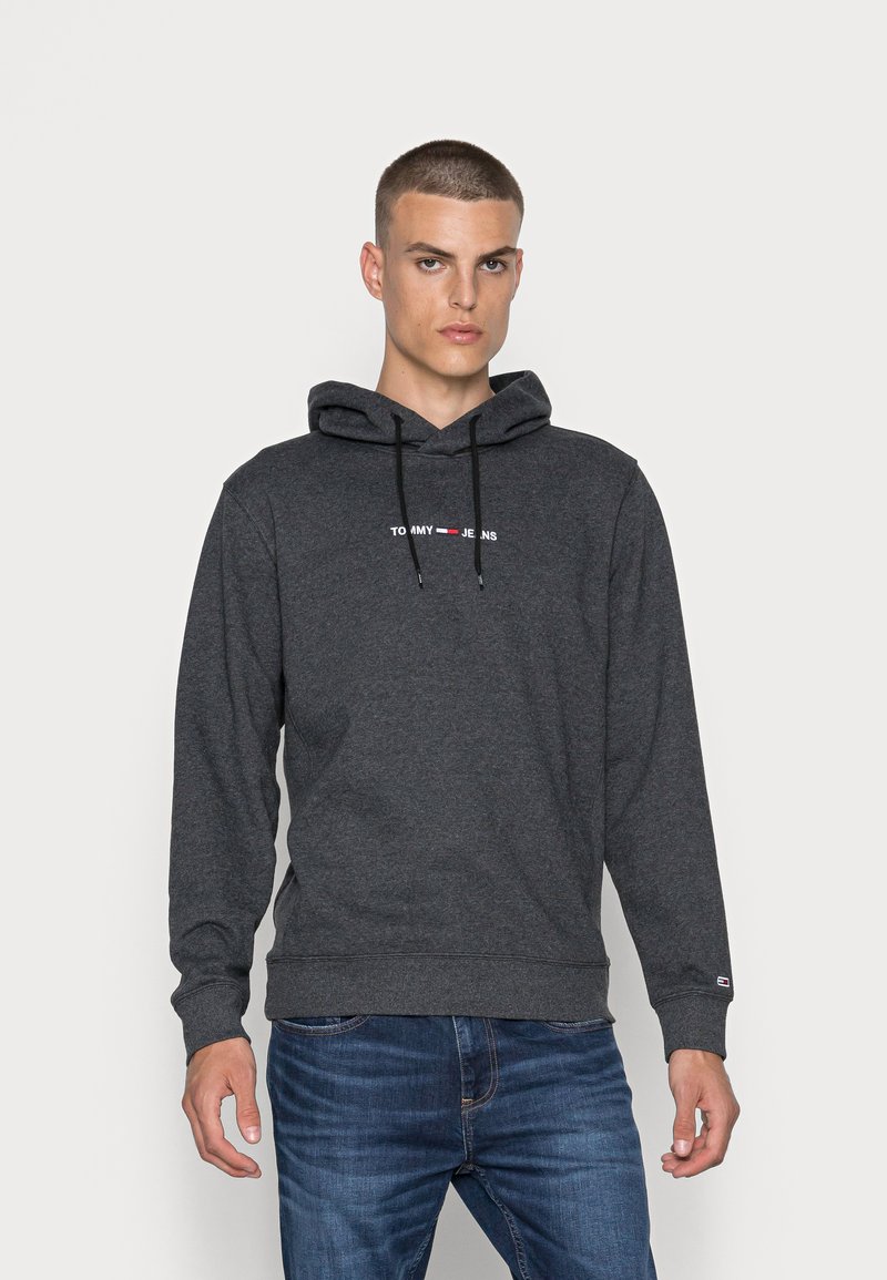 Tommy Jeans STRAIGHT LOGO - Džemperis ar kapuci - black