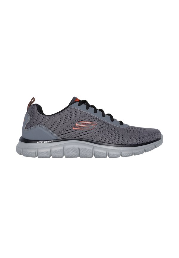 TRACK - Trainers - charcoal mesh synthetic orange trim2