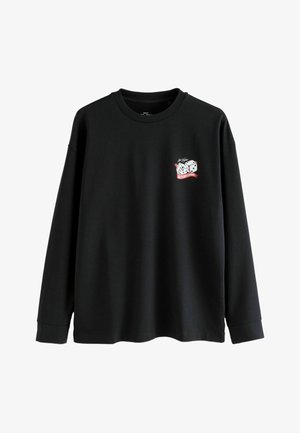 Sort langærmet sweatshirt i bomuld med et grafisk motiv af terninger og teksten "Old Town Casino" på venstre øverste bryst.