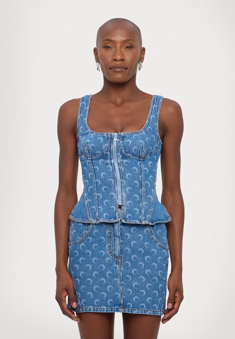 MARINE SERRE MOON LASER CORSET - Top - light blue
