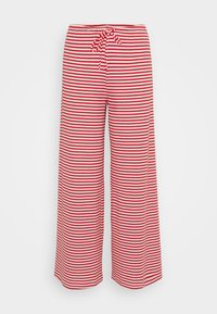 Gina Tricot Petite STRIPED SOFT TROUSERS - Hlače - white/red