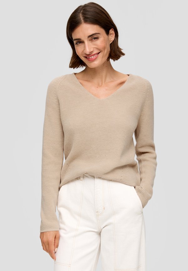 RAGLAN ÄRMELN - Strickpullover - sandfarben