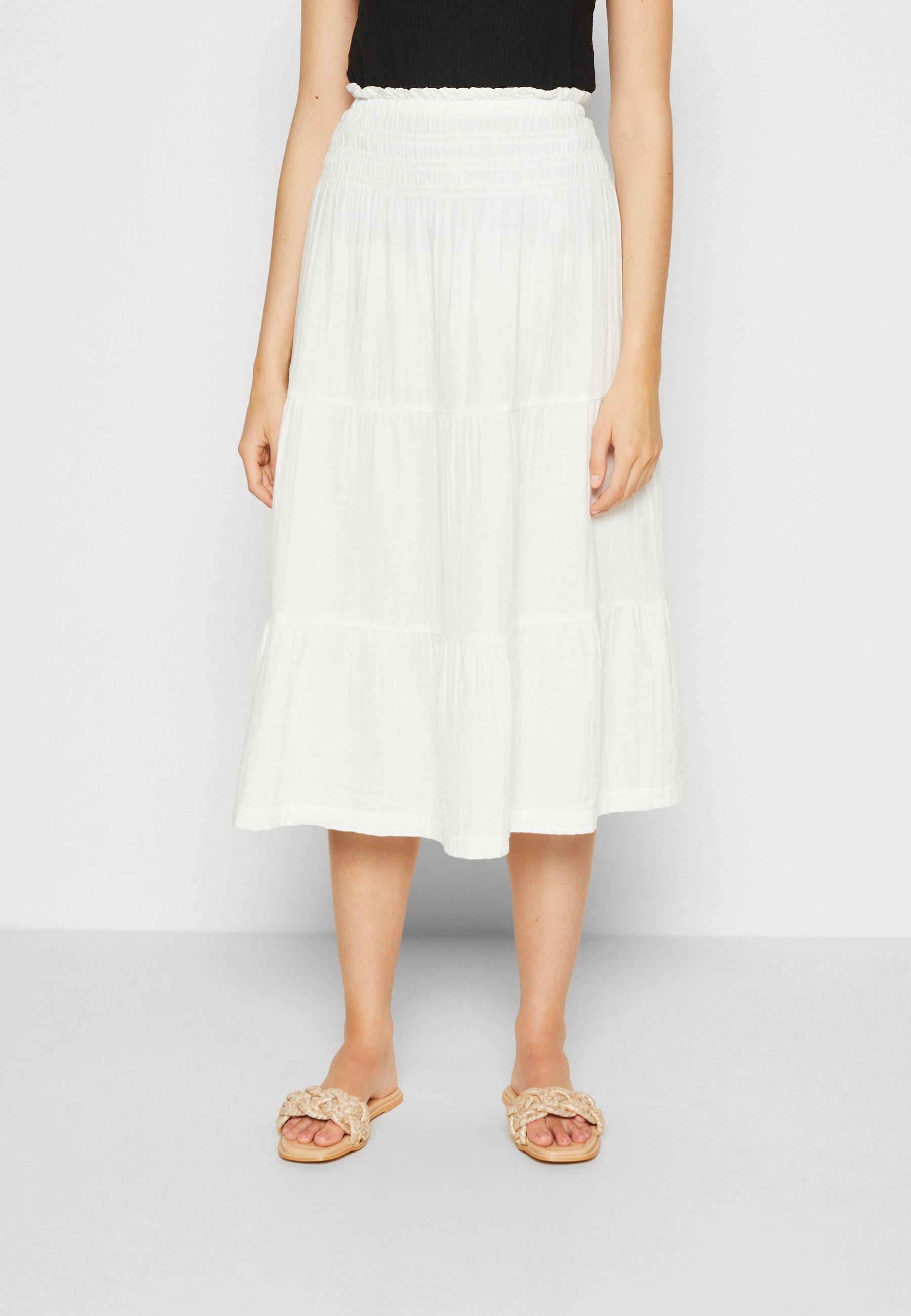 Gap Smocked Tiered Midi Skirt - A-Line Skirt - New Off White/Off-White -  Zalando.De