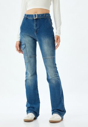 Flared-farkut - blue denim