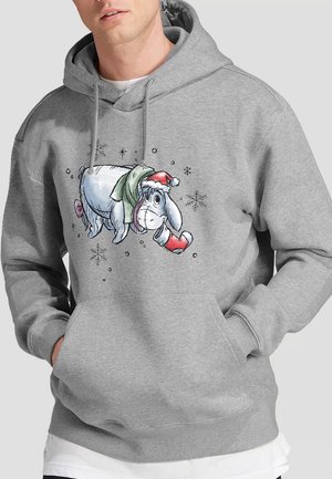 WINNIE THE POOH EEYORE CHRISTMAS SNOWFLAKES - Hoodie - mottled light grey