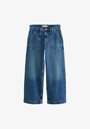 Next, PETITE FIT - UTILITY WIDE LEG JEANS - Wide leg - dark blue