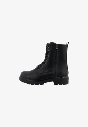 TOM TAILOR, STIEFEL - Μποτάκια με κορδόνια - black