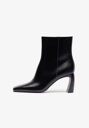 LEATHER - High heeled ankle boots - black