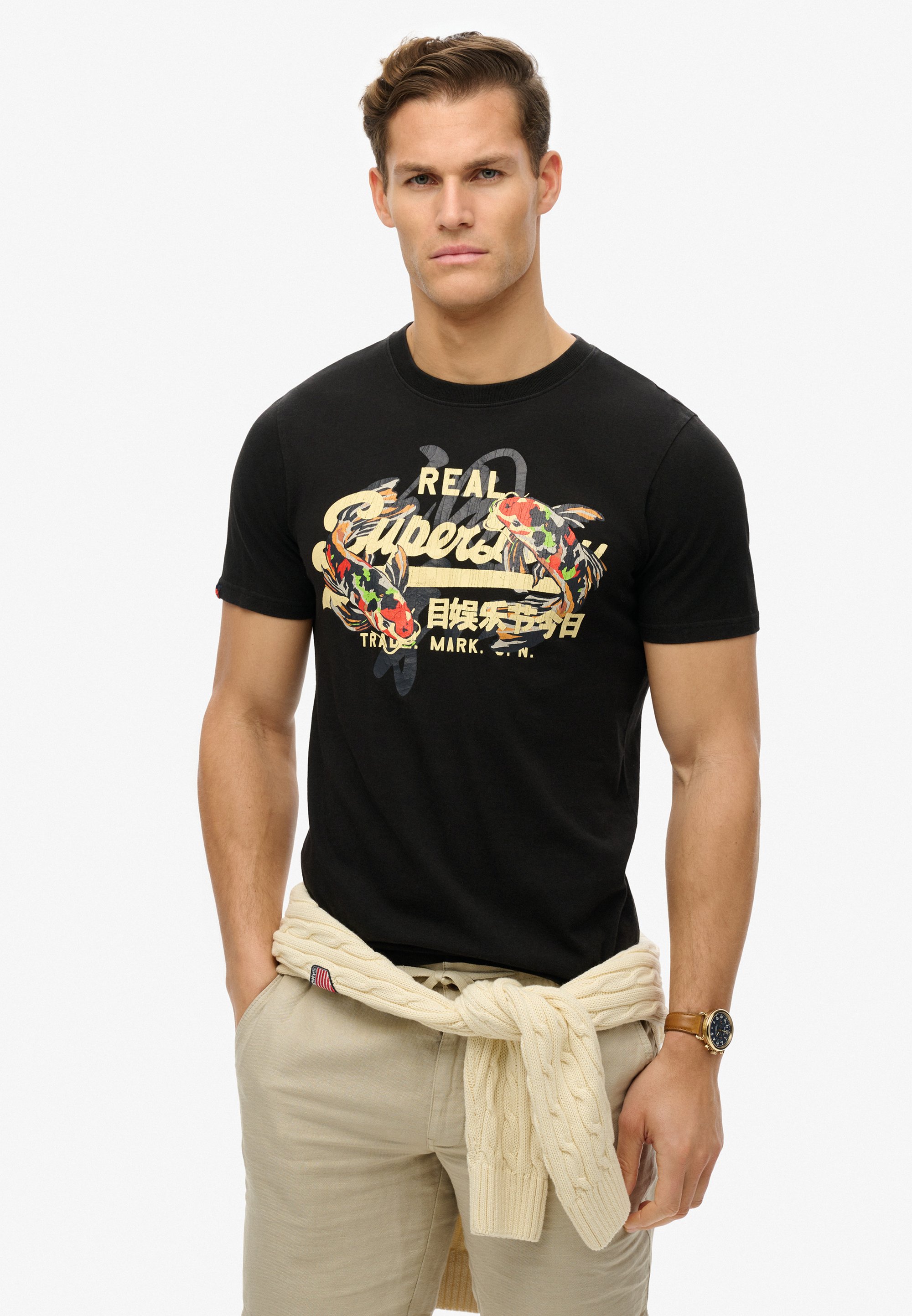Superdry 70'S ROCK GRAPHIC BAND - Camiseta Estampada - Black/negro