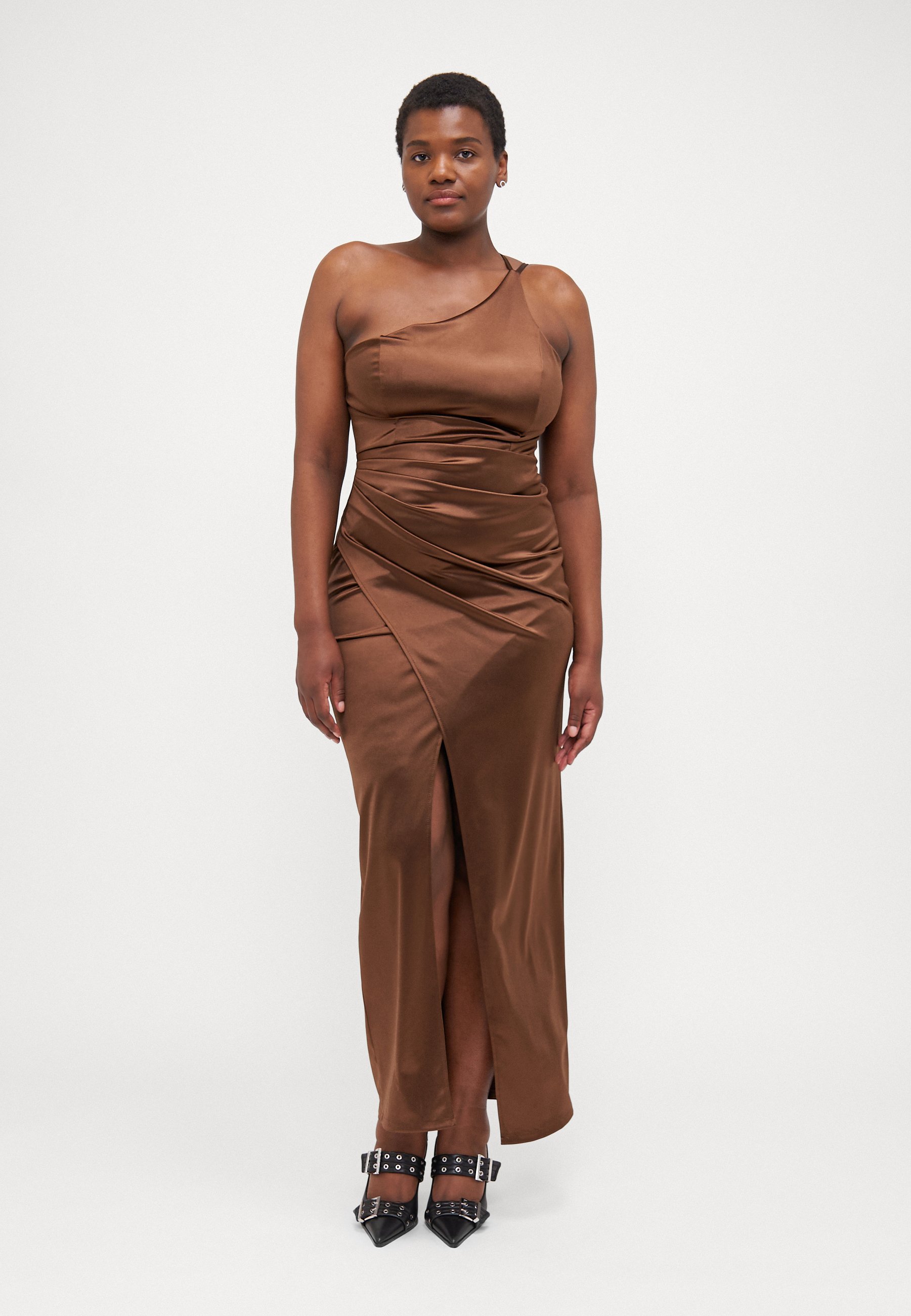 WAL G CURVE AUTUMN WEDDING LOIS ONE SHOULDER MAXI - Occasion wear - chocolate  brown/brown - Zalando.ie