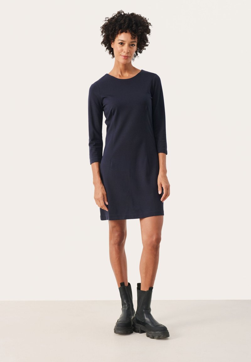 Part Two Gebreide jurk donkerblauw
