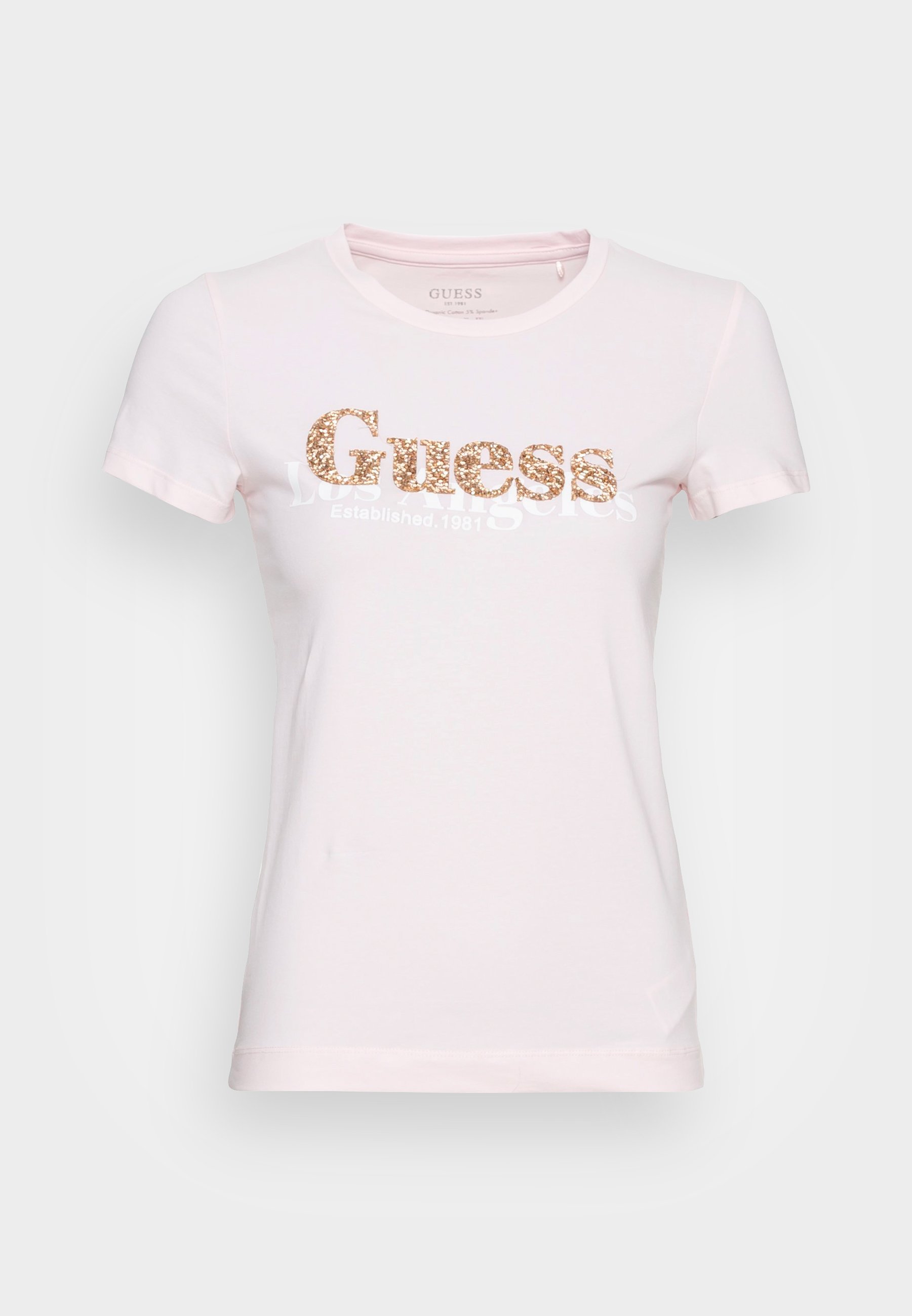 guess pink tee