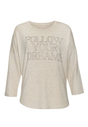 Top s dlhým rukávom - beige meliert