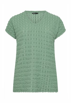 Yours Clothing, BUBBLE TEXTURED T-SHIRT - Print T-shirt - light green