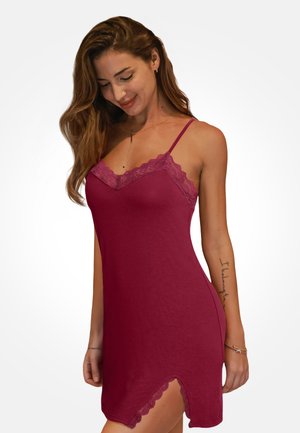 Cupshe, SIDE SLIT MINI - Noční košile - bordeaux