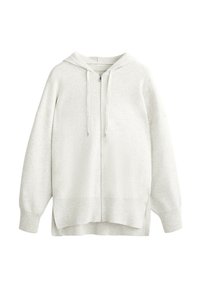HOODED LONG KNIT - Kardigán - mottled light grey
