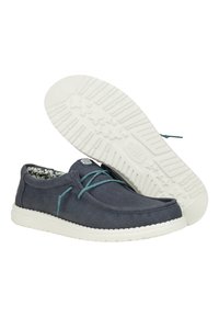 HEYDUDE Wally Waxed Canvas - Slip-On Schuhe - Scarpe da barca - navy