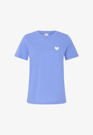 ICHI, IHCAMINNA SHORT SLEEVE - T-shirt basique - wedgewood cloud dancer