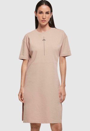 THINK DIFFERENT SLIT - Jersey dress - duskrose