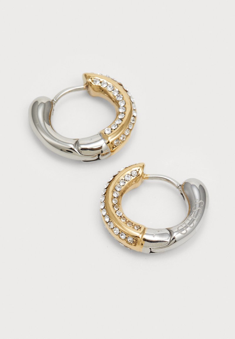 Anneaux D'oreilles Strass Cristal - Doré - Diamètre 3 Cm - Sans Marque