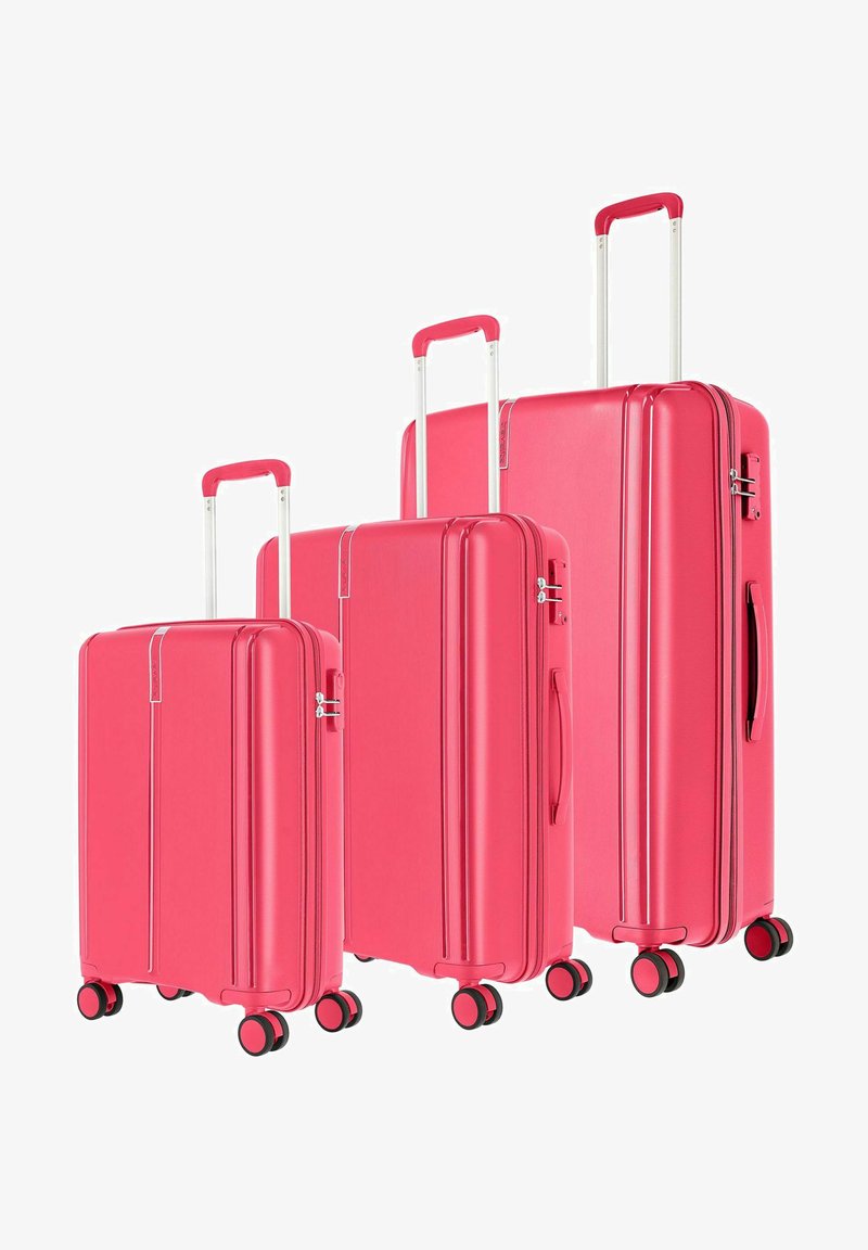 Travelite VAKA 4W TROLLEY L M S SET - Wheeled suitcase - cyclam