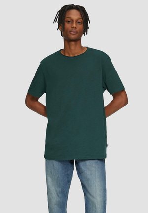 MIT FLAMM-STRUKTUR - T-Shirt basic - smaragd