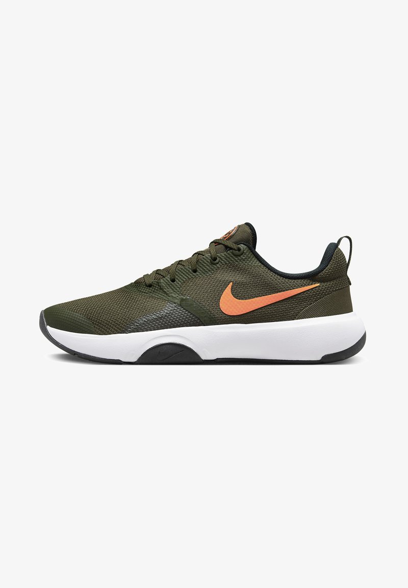 Nike Performance NIKE CITY REP TR - Sapatilha de treino - cargo khaki/safety orange-black-white