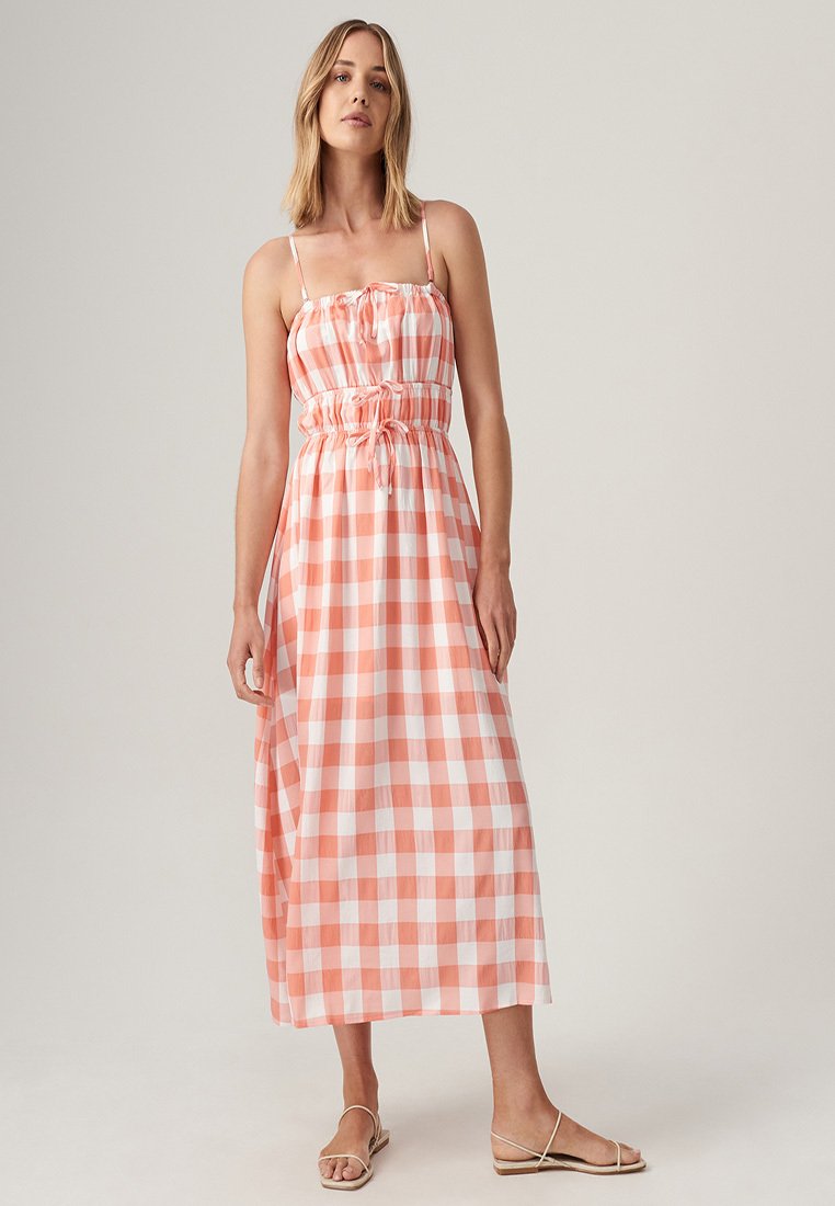 THE FATED Maxi dress peach gingham/orange Zalando.ie