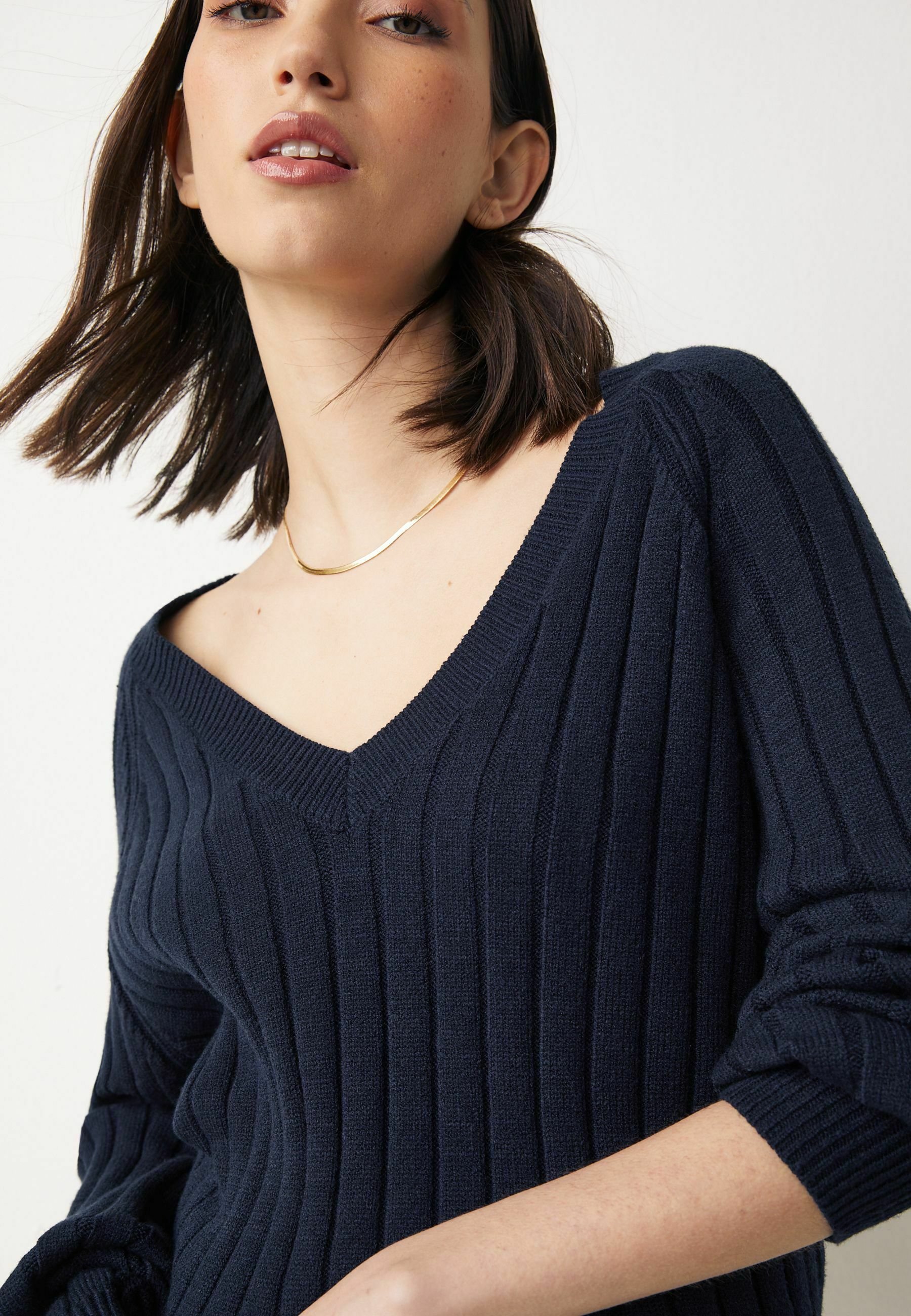 Next V-NECK - Jumper - navy blue/blue 