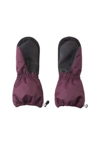 Fioletowe rękawiczki z elastycznymi mankietami, ze czarną, teksturowaną dłonią dla lepszego chwytu. Lekki, wodoodporny materiał. Regulowane zaciąganie.