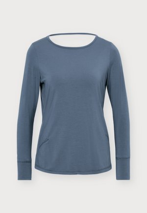Even&Odd active by Zalando, ESSENTIAL STUDIO LONG SLEEVE TOP WITH OPEN WRAP BACK - T-shirt à manches longues - dark grey