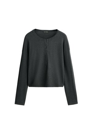OYSHO, LONG-SLEEVE WAFFLE KNIT JUMPER - Pullover - dark anthracite