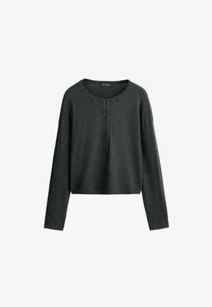 OYSHO, LONG-SLEEVE WAFFLE KNIT JUMPER - Pullover - dark anthracite