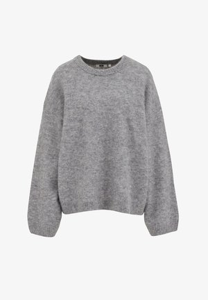 Pehmeahe hall kudumisel sokk pikka varrukatega, ribatud mansettide, äärte ja ümarate kaelustega.