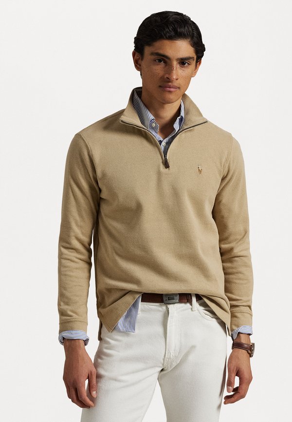 ESTATE RIB QUARTER ZIP PULLOVER - Jumper - coastal beige