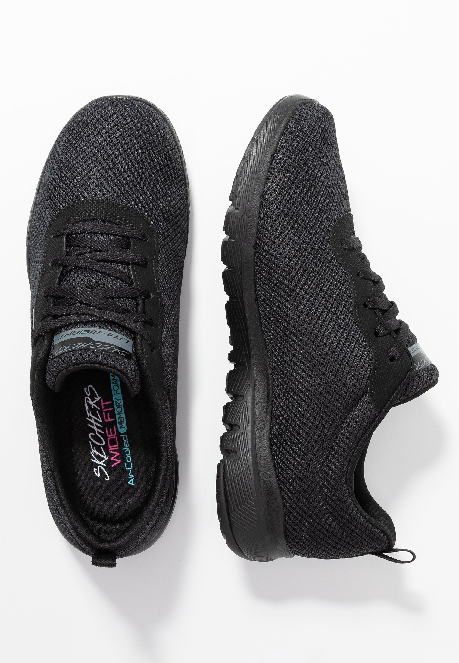 black skechers wide fit